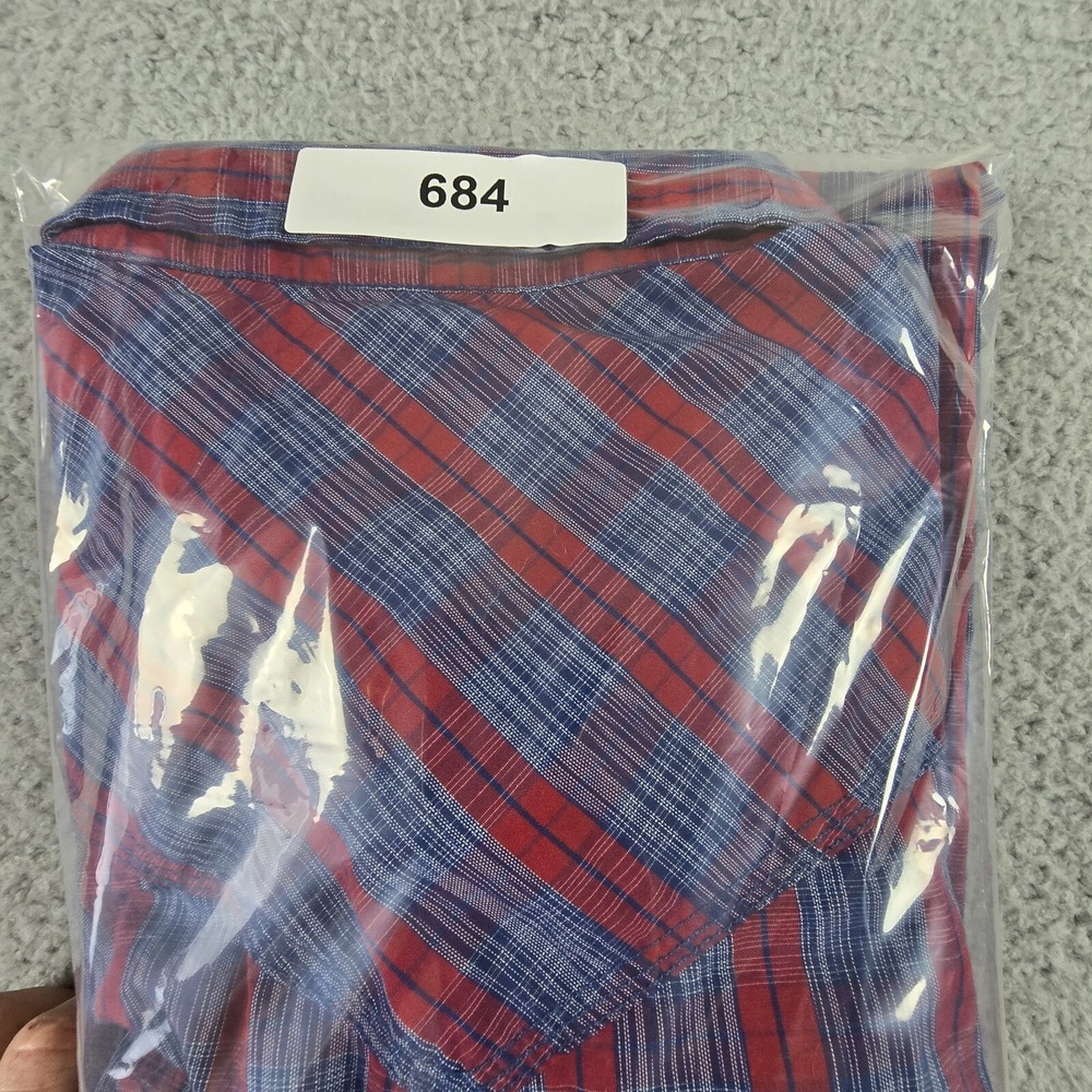 Moon shine Shirt Mens XL Plaid Short Sleeve Pearl Snap Western - Picture 14 of 14